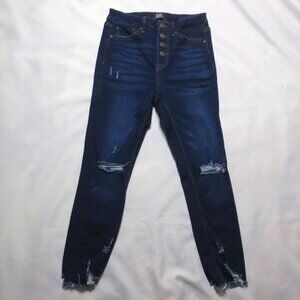 SIMPLE SOCIETY womens JEANS denim BLUE skinny BUTTON-FLY juniors PETITE SIZE 3